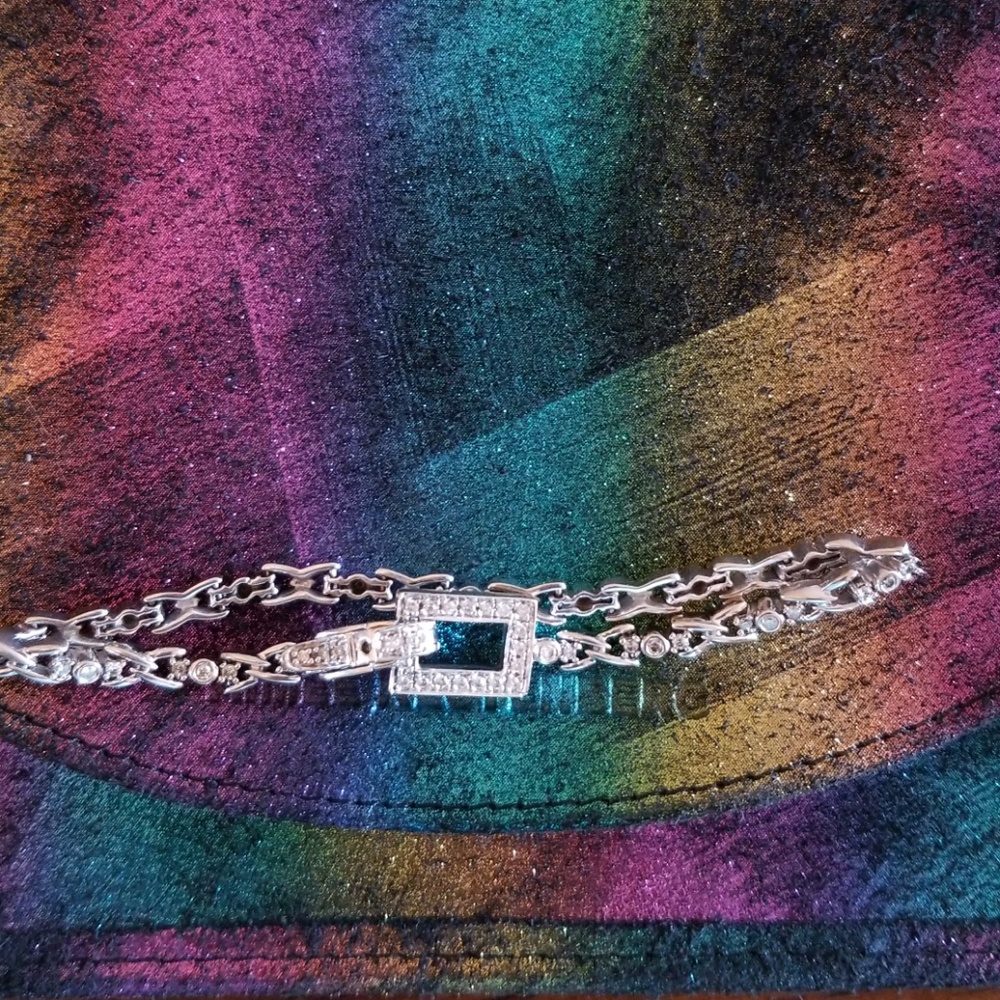 Bracelet, 14k gold, Diamond , sz 7 3/4"